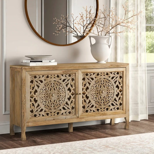 SOLID MANGO WOOD 60" 2 DOOR SIDEBOARD